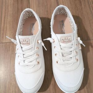 BOBS from Skechers White Canvas Sneakers with Rubber Sole